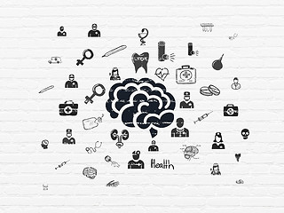 Image showing Health concept: Brain on wall background