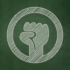 Image showing Politics concept: Uprising on chalkboard background