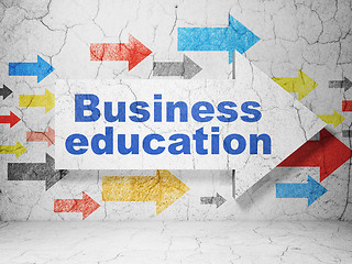 Image showing Learning concept: arrow with Business Education on grunge wall background
