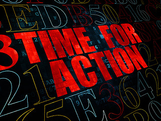 Image showing Timeline concept: Time for Action on Digital background