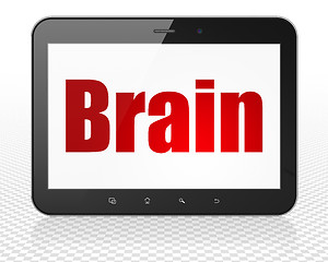Image showing Medicine concept: Tablet Pc Computer with Brain on display