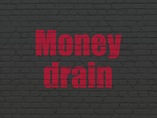 Image showing Money concept: Money Drain on wall background