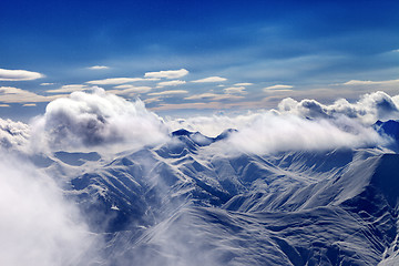 Image showing Christmas landscape with falling snow