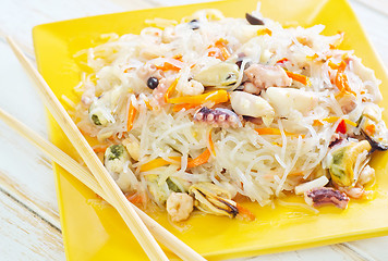 Image showing rice noodle with seafood