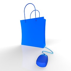 Image showing Online Shopping Shows Internet Purchases