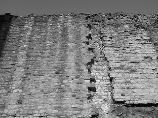 Image showing Black and white Roman Wall in London