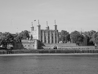 Image showing Black and white Tower of London