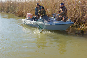 Image showing Fishermen on fishing
