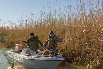 Image showing Fishermen on fishing