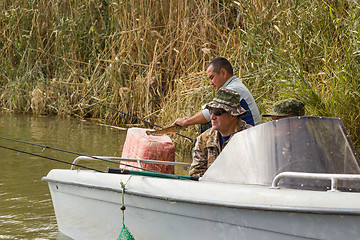 Image showing Fishermen on fishing