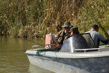 Image showing Fishermen on fishing