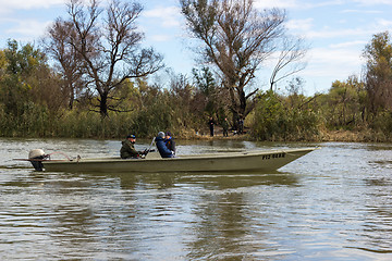 Image showing Fishermen in a boat
