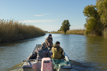 Image showing Fishermen in a boat