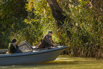 Image showing Fishermen in a boat