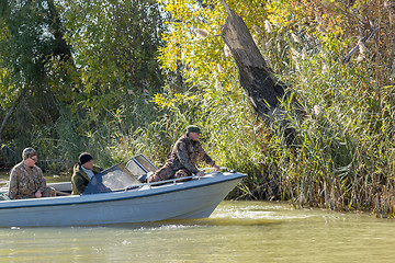 Image showing Fishermen in a boat