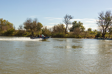 Image showing Fishermen in a boat