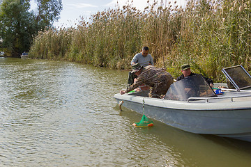 Image showing Fishermen on fishing