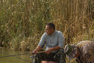 Image showing Fishermen on fishing