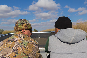 Image showing Fishermen in a boat