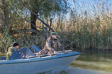 Image showing Fishermen in a boat