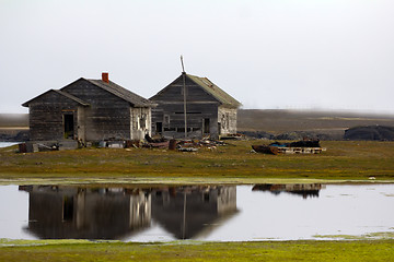 Image showing Abandoned polar station. Built in the Kara Strait of Novaya Zemlya archipelago at 1934