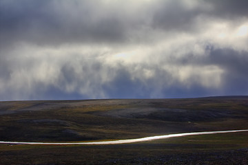 Image showing Scarce landscape of cold Arctic desert. Novaya Zemlya archipelago. Nuclear testing range 3