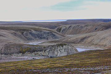 Image showing Scarce landscape of cold Arctic desert. Novaya Zemlya archipelago. Nuclear testing range 2