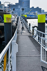 Image showing floating dock on Maas river in Rotterdam