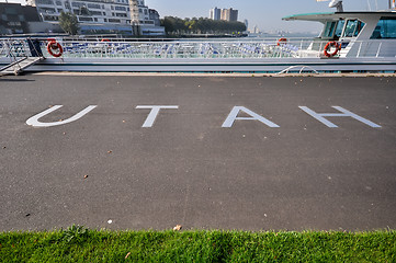 Image showing metal lettering at promenade in front of hotel New York  Rotterdam Holland