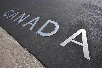 Image showing metal lettering at promenade in front of hotel New York  Rotterdam Holland