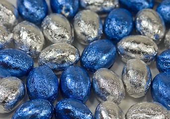 Image showing silver and blue eggs