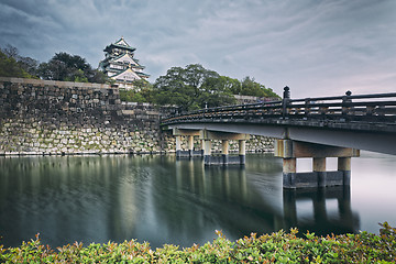 Image showing Osaka Castle at sunset in Japan