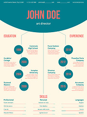 Image showing Modern resume cv template with cool colors