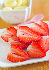 Image showing strawberry and banana