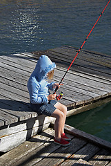 Image showing girl fishing