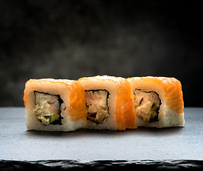 Image showing Rolls on slate table