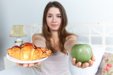 Image showing The morning and breakfast of young beautiful girl