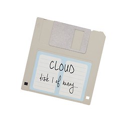 Image showing Floppy Disk - Tachnology from the past, isolated on white