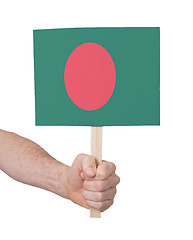 Image showing Hand holding small card - Flag of Bangladesh