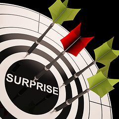 Image showing Surprise On Dartboard Shows Aimed Astonishment