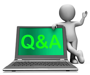 Image showing Q&a Laptop Shows Question And Answer Online