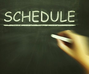 Image showing Schedule Chalk Shows Arranging Agenda And Calendar