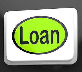 Image showing Loan Button Means Lending Or Providing Advance