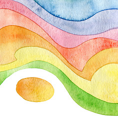 Image showing Abstract wave watercolor painted background