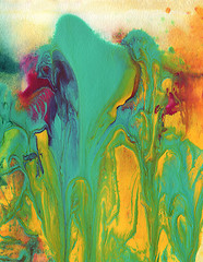 Image showing Abstract acrylic and watercolor painted background