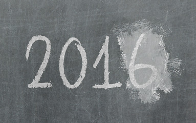 Image showing 2016 - Old chalkboard