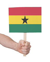 Image showing Hand holding small card - Flag of Ghana