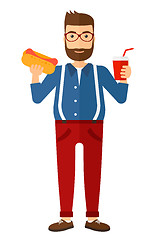 Image showing Man with fast food.