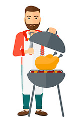 Image showing Man preparing barbecue.