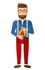 Image showing Man suffering from heartburn.